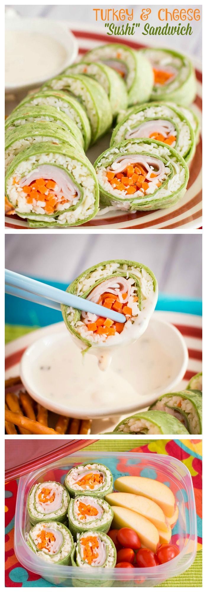 These easy sushi sandwiches made with turkey and cheese are quick to make, and your kids will LOVE them in