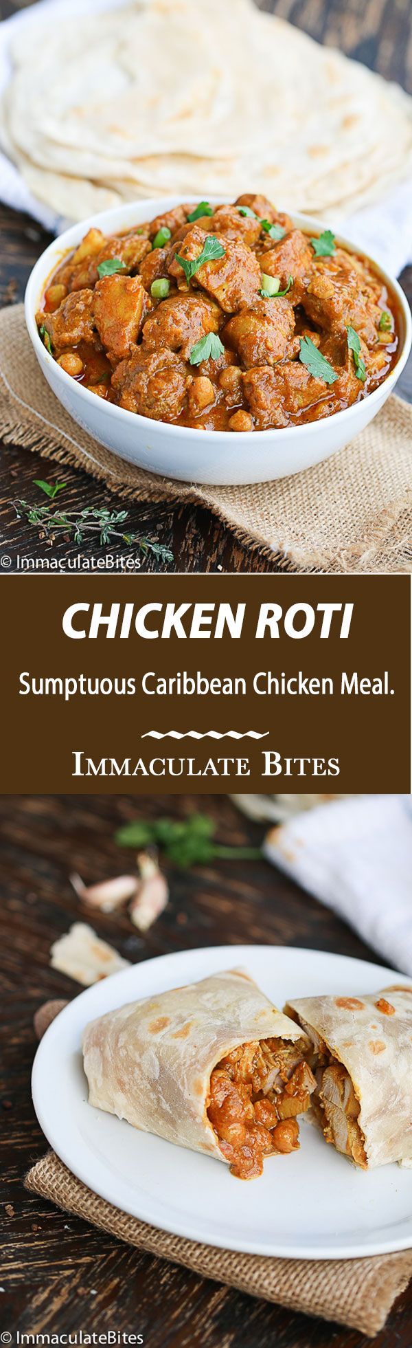 Trinidad Chicken Roti- An incredible chicken meal that would excite your taste buds. Rich in spices, chick