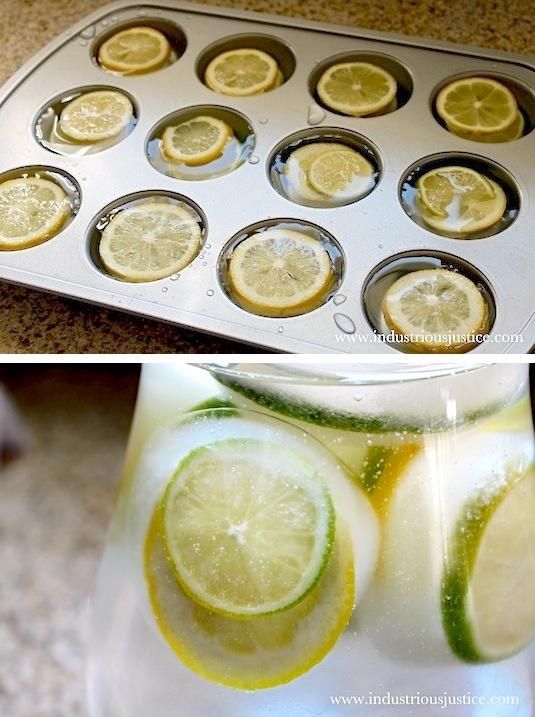 Use a cupcake tin to make fruit-filled ice cubes, then add them to pitchers of water or sangria at your sp