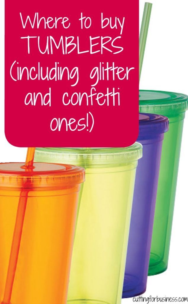 Where to buy tumblers for Silhouette Cameo and Cricut crafting – includes glitter and confetti tumbler