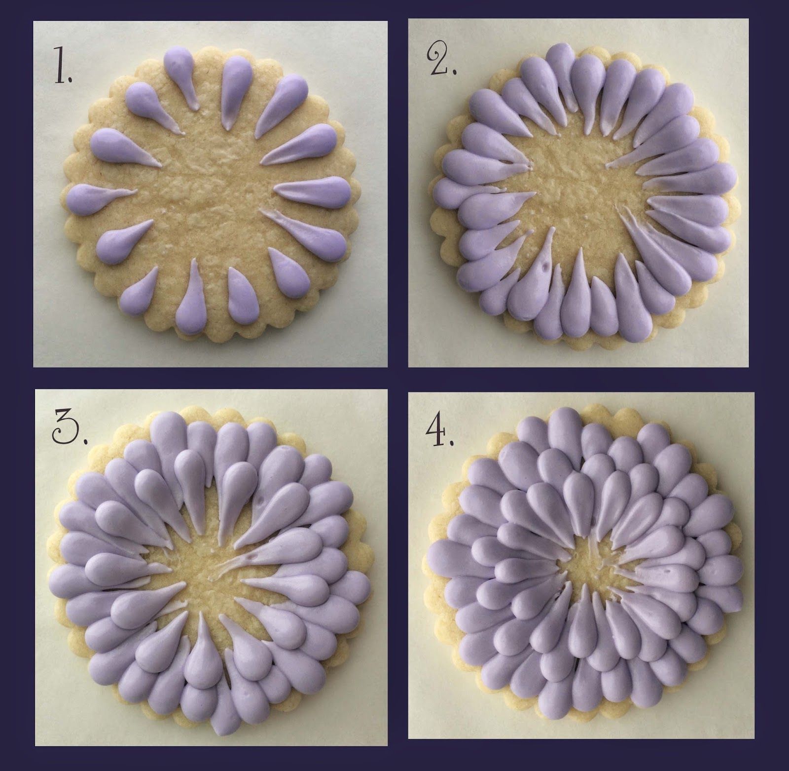 Zinnia Summer Flower Decorated Iced Sugar Cookies – cookie decorating tutorial.  Galletas decoradas.