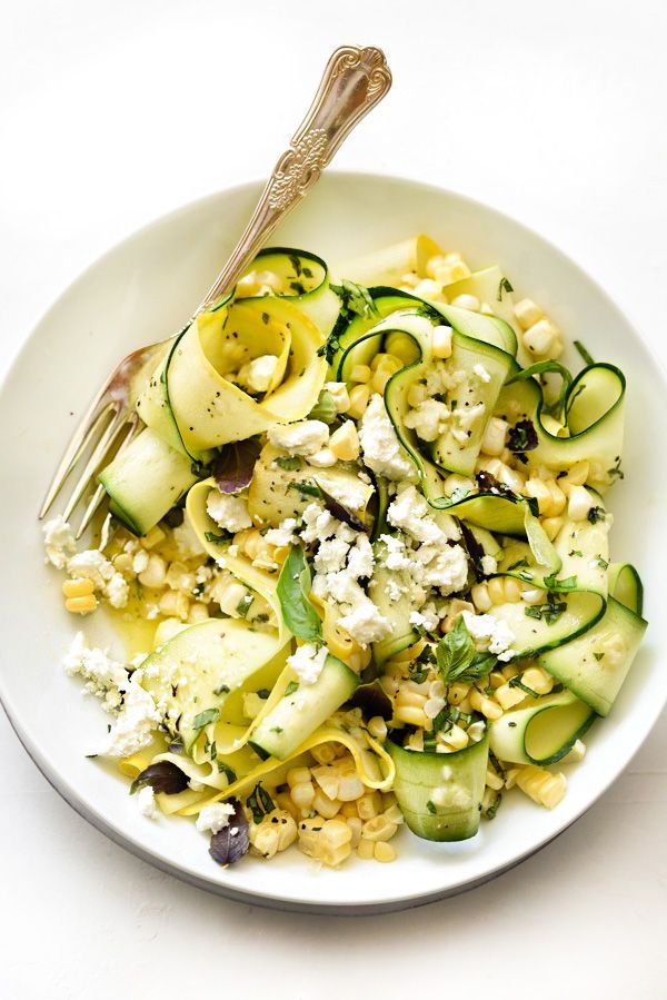 Zucchini and Fresh Corn Farmers’ Market Salad with Lemon-Basil Vinaigrette | This raw salad gets its spu