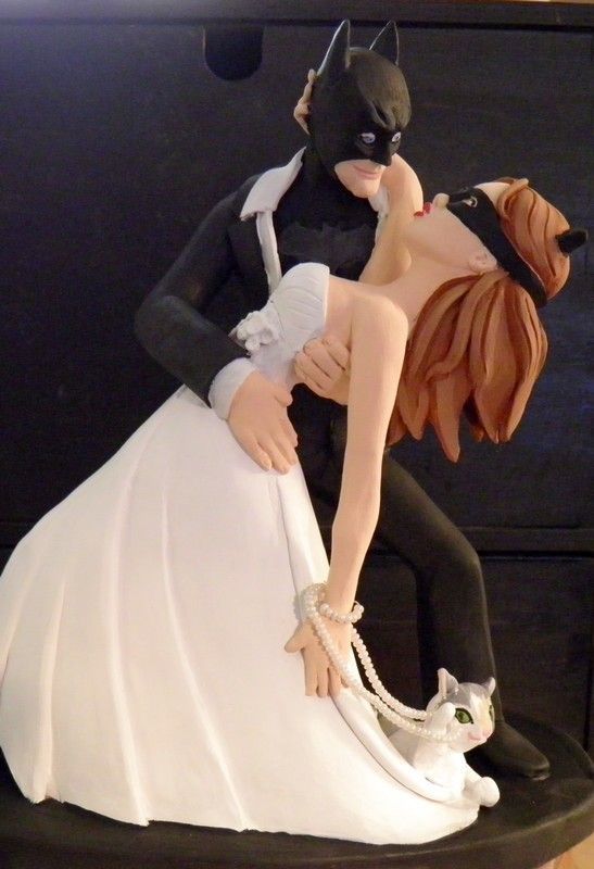 Batman and Catwoman – Custom Wedding Cake Toppers by Sophie Cartier without the cat