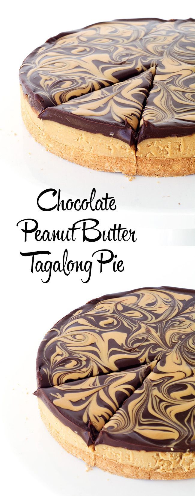 Chocolate Peanut Butter Tagalong Pie – my favourite Girl Scout Cookie in PIE form! @Sweetest Menu