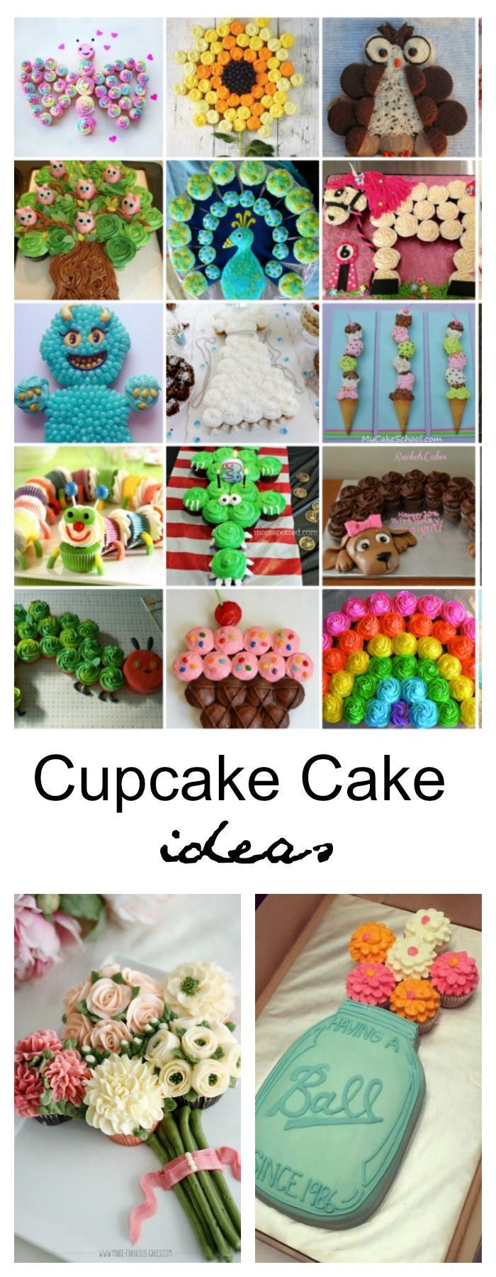 Cupcake Ideas|  Cupcake Cakes are quite easy to make and look like you put a ton of time and work into