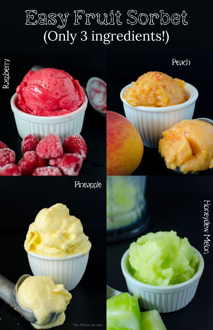Easy Fruit Sorbet – Make sorbet with almost any kind of fruit any time you want! You only need 3 ingre