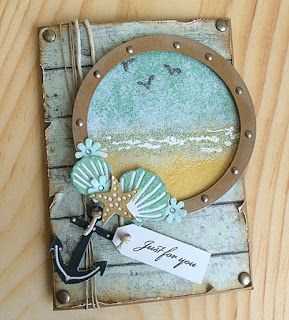 handmade card from the WOW! Embossing Powder Blog: Lifes A Beach … porthole…