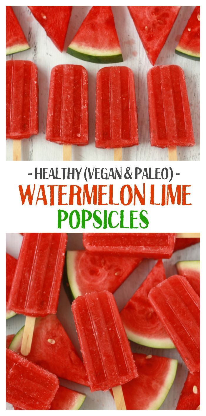 Healthy and Fresh Watermelon Lime Popsicles. Theyre vegan and paleo friendly (with NO added sweet