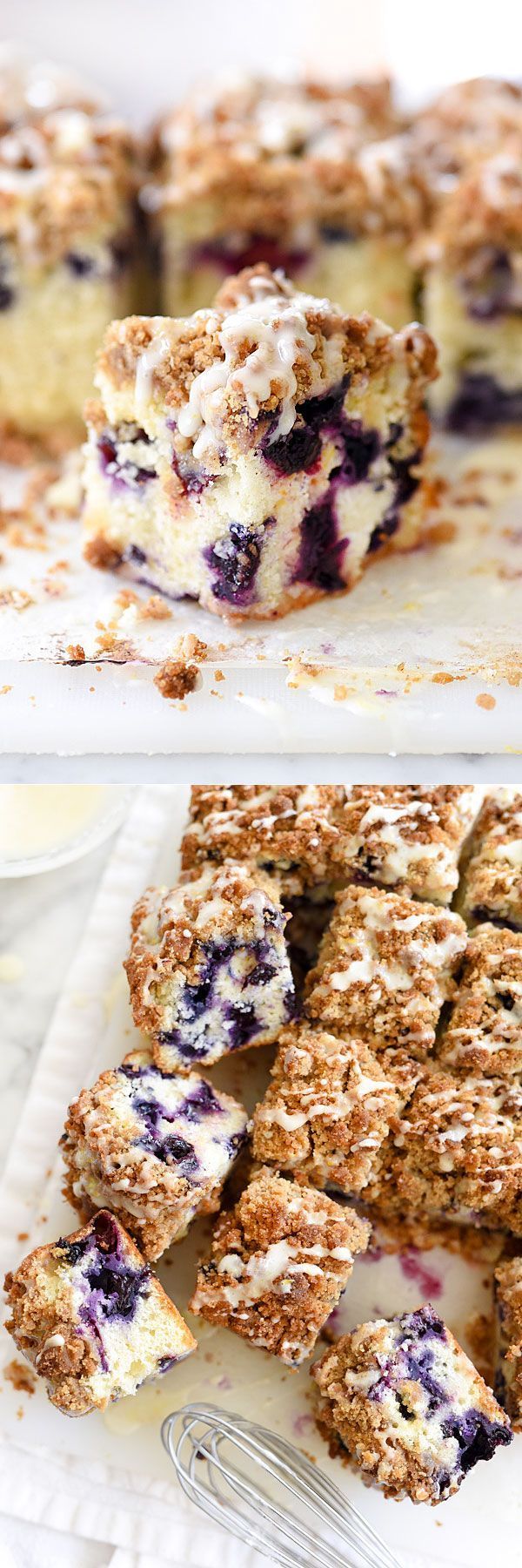 Is it breakfast or dessert? Makes no diff because it’s Blueberry Buckle With Lemon Glaze | foodiecrush