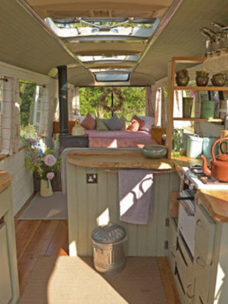 Love this vintage bus converted into a home. Great idea for a little guest house.