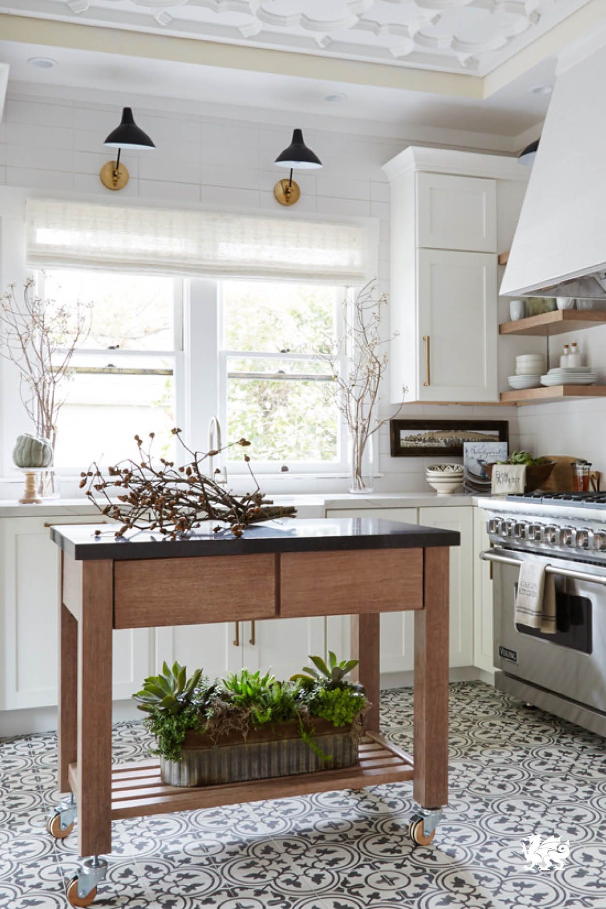 Make the most of a kitchen by adding a rolling kitchen cart, open shelving, and…