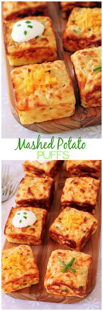 Mashed potatoes get a new lease on life with the help of cheddar, sour cream, chives and a muffin pan!