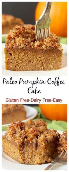 Paleo Pumpkin Coffee Cake- easy, healthy, and delicious! Gluten free, grain free, and dairy free.