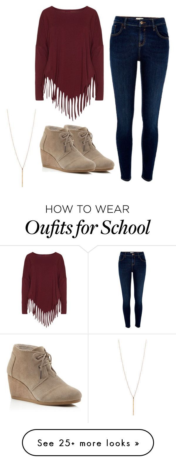 “school ready” by taylor-martin-3 on Polyvore featuring River Island, TOMS and Boris