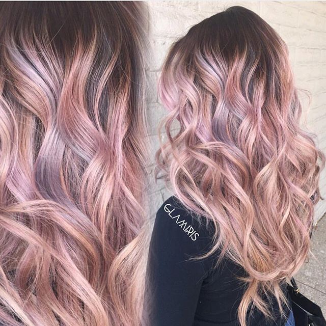 Shell pink hair color pink ombre by Iris Smith. pastel pink hair color hotonbeauty.com