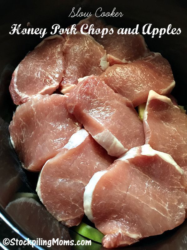 Slow Cooker Honey Pork Chops and Apples is a great crockpot recipe with only 4 ingredients! It is also