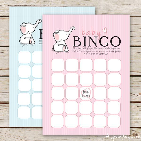 Super Cute Elephant themed Free Baby Bingo Cards to print for the next baby shower you throw! The baby