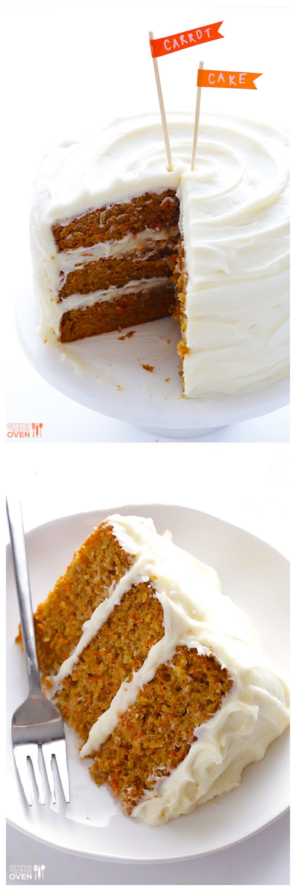 The BEST Carrot Cake Recipe — it’s moist, delicious, and topped with a heavenly cream cheese frosting
