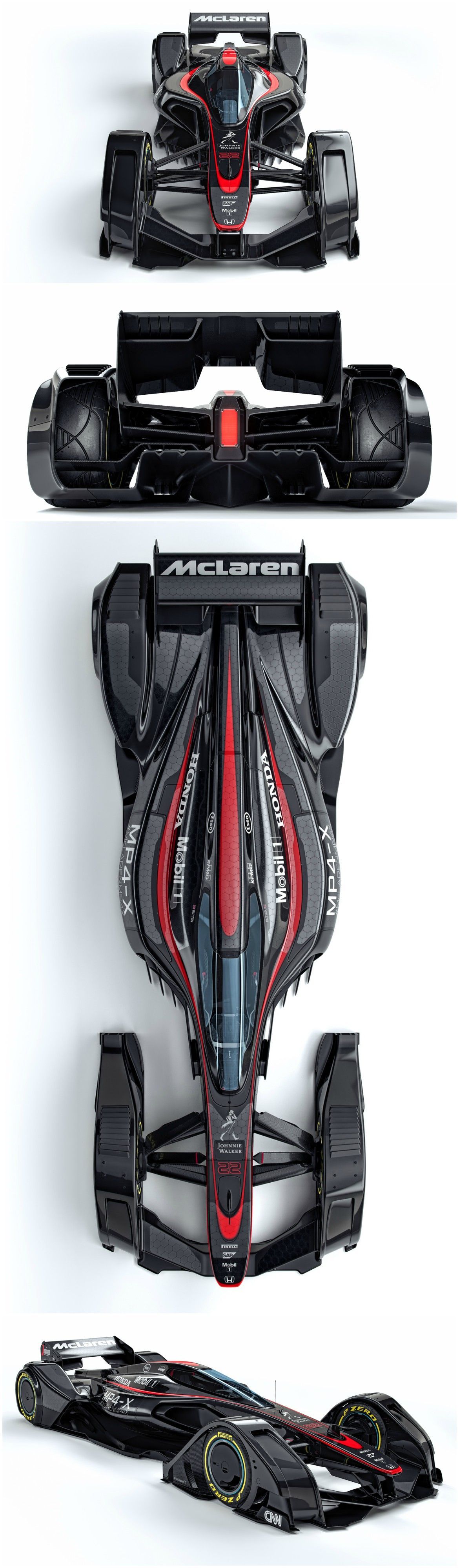 The McLaren MP4-X: McLaren’s conceptual vision for the future of motorsport technology. Modelling th