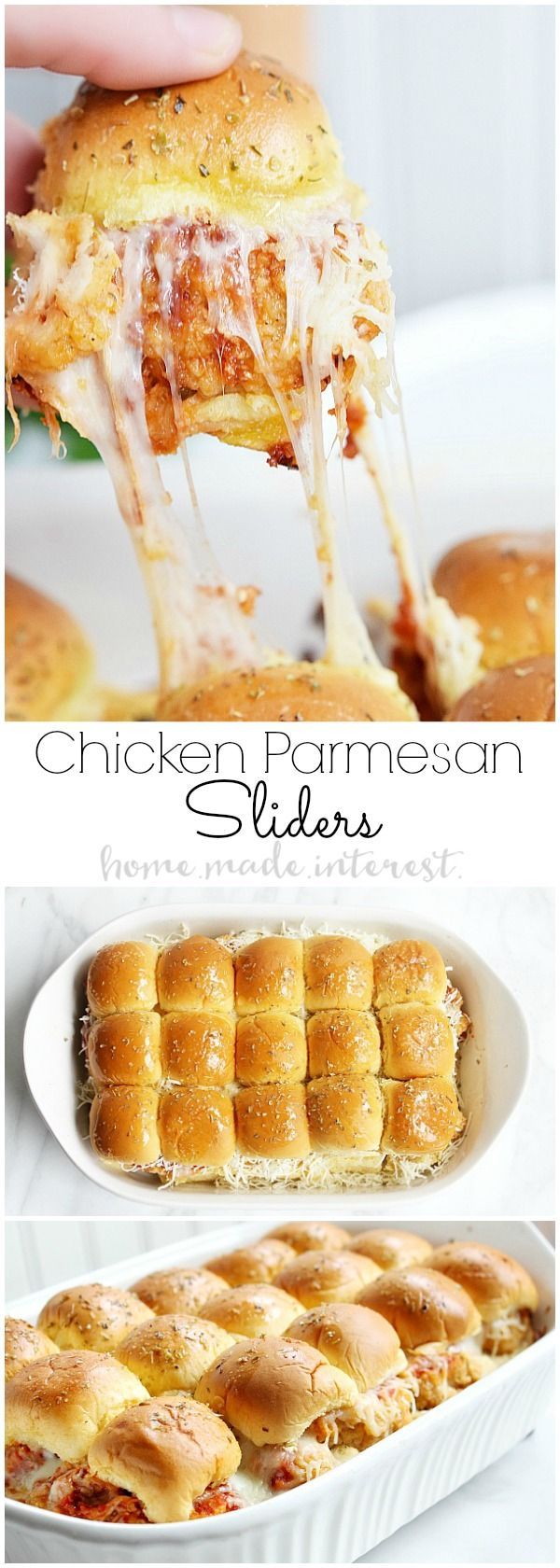 These Chicken Parmesan sliders are an easy recipe that everyone is going to love. Fried chicken tender