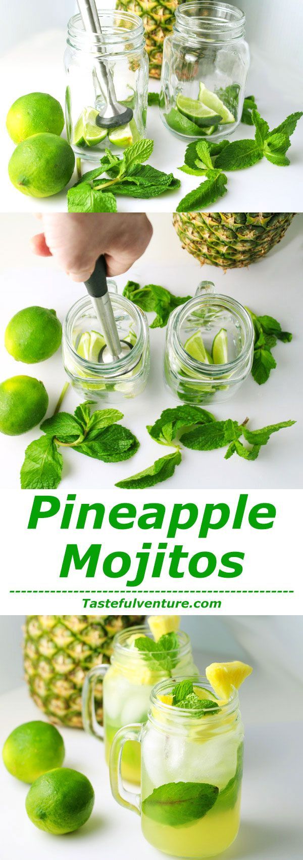 These Pineapple Mojitos are so light and refreshing, it’s the perfect Cocktail! | Tastefulventure.com