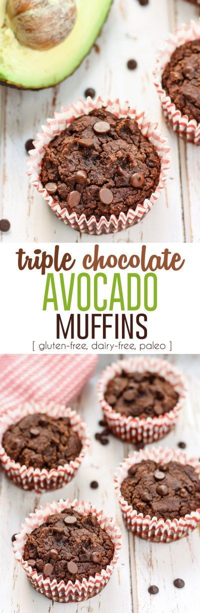 These Triple Chocolate Avocado Muffins are going to be your new healthy favorite! Made with coconut fl