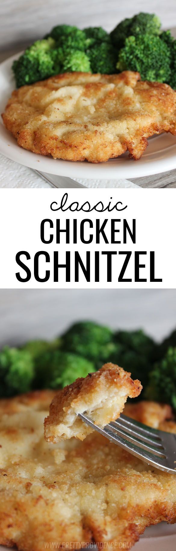 This classic chicken schnitzel cannot be beat! Such a yummy dinner option the whole family will love!: