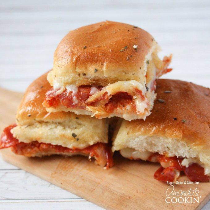 This pizza sandwich casserole, or you could call them pizza sliders, is perfect for a potluck or party