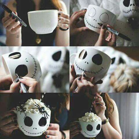 Totally making these Nightmare before Christmas mugs for Halloween!