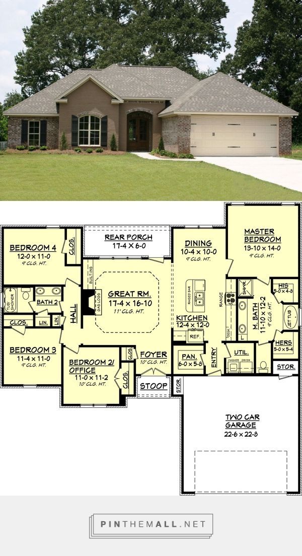 Traditional Style House Plan – 1750 Sq/Ft Plan #430-69 – created via pinthemall.net