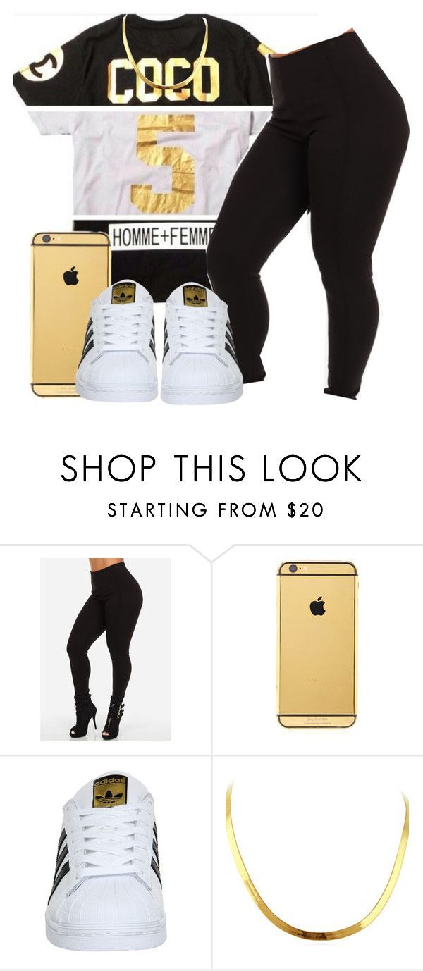 Untitled #378 by oh-thatasia on Polyvore featuring adidas and Goldgenie