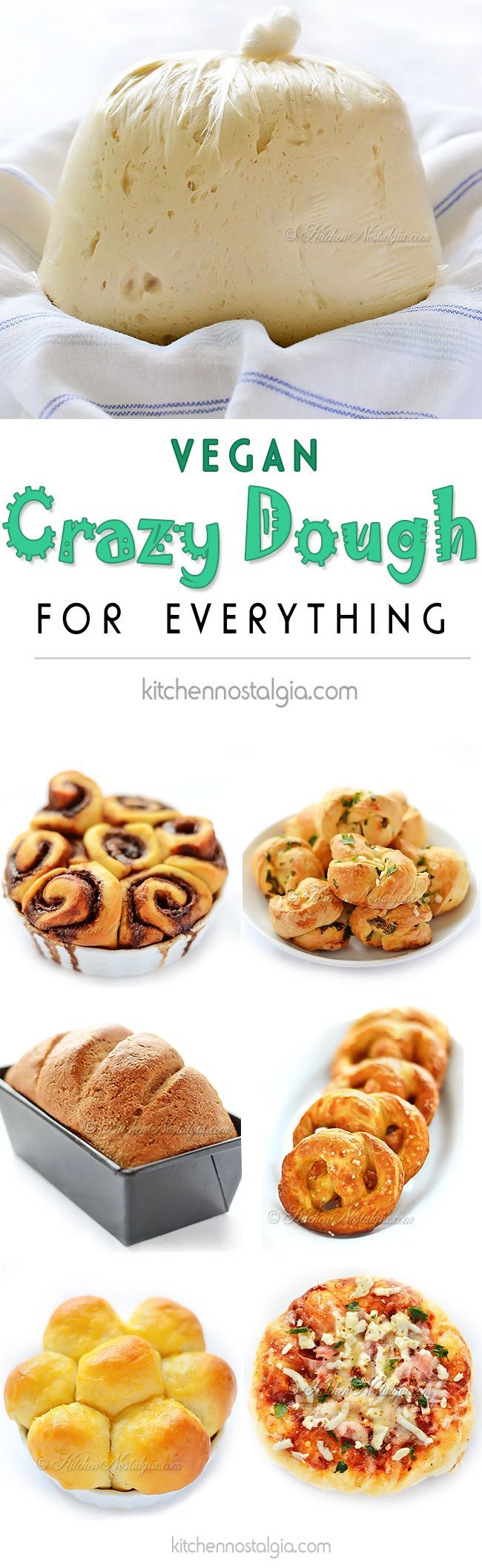 Vegan Crazy Dough for Everything – make one miracle dough, keep it in the fridge and use it for anythi