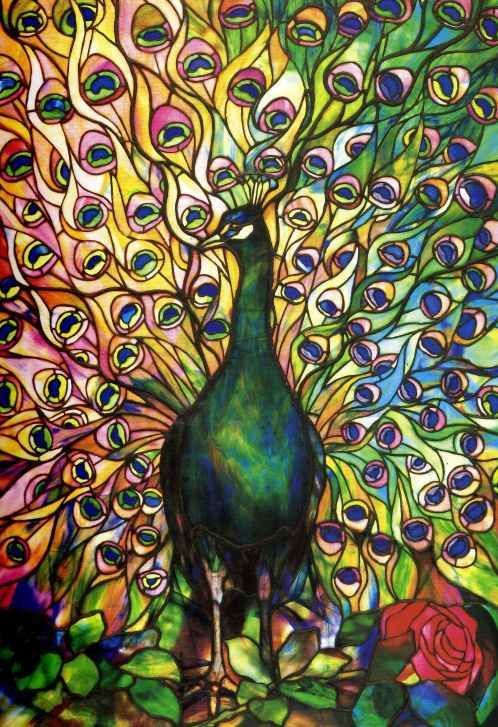 With vibrant colors and intricate designs, Fine Peacock by Tiffany Studios is sure to liven