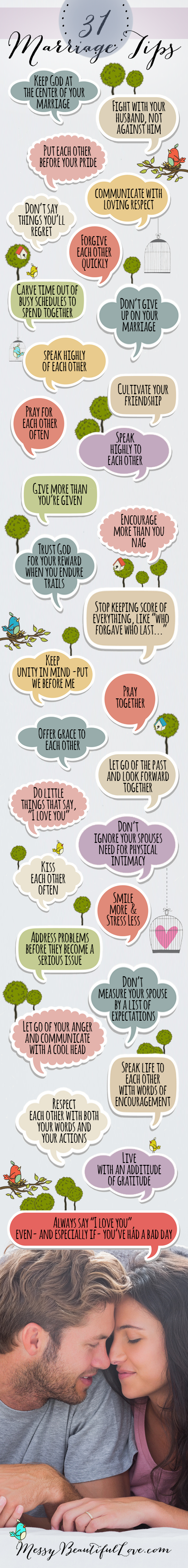 31 Marriage Tips! Maybe I can print out & put in a jar & we read one every day!