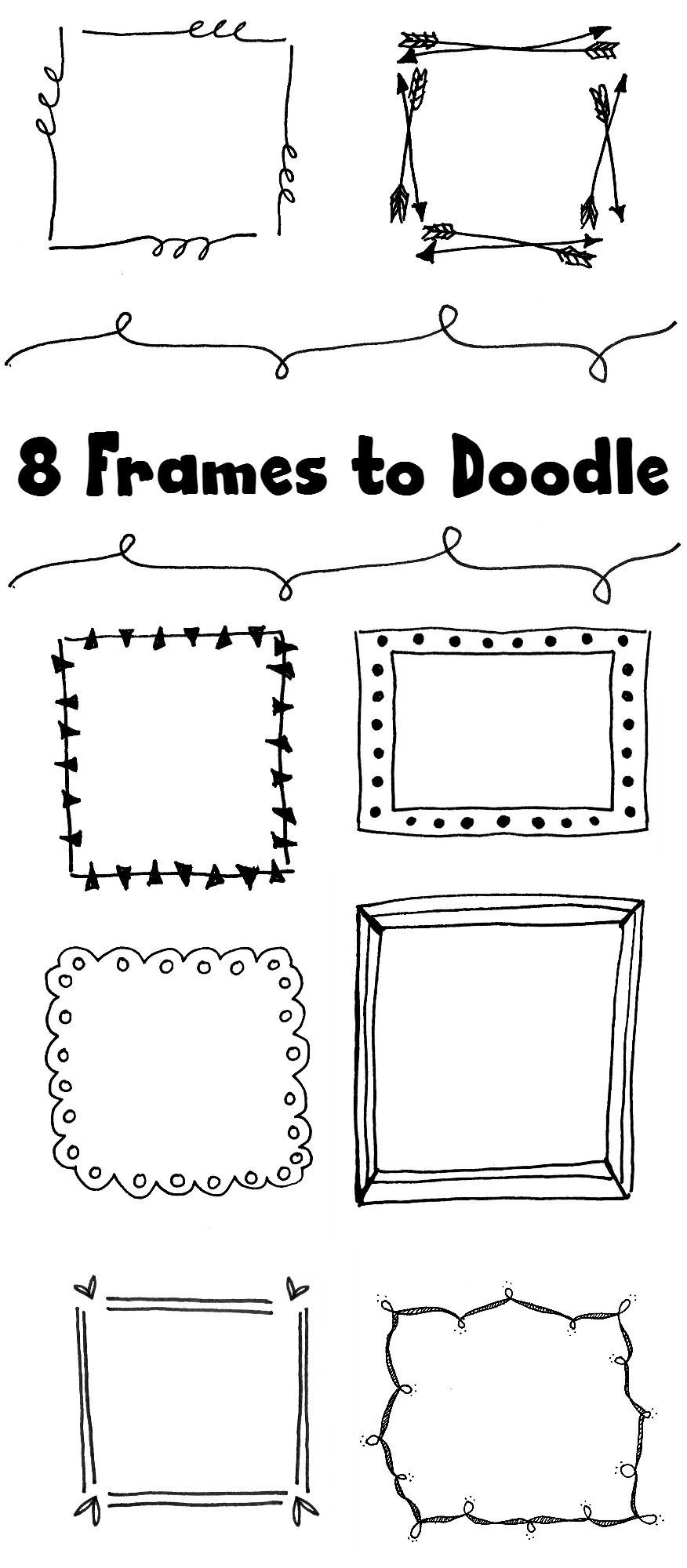 8 Fun Frames to Doodle or jazz up your hand-lettering! | One Arty Mama for DawnNic