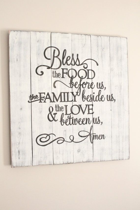 Bless the food before us rustic sign. To order, email me at jenniferann1015@g…