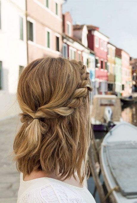 Brides.com: . If you have some dry shampoo lying around, you can pull off this aisle-worthy half-updo