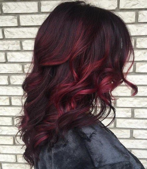 burgundy+balayage+for+dark+brown+hair