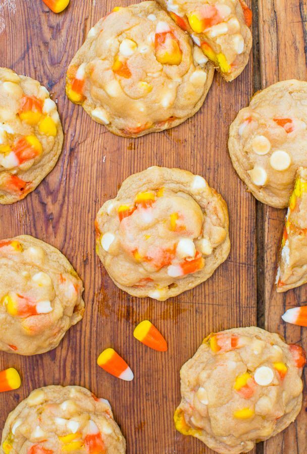 candy corn white chocolate chip cookies