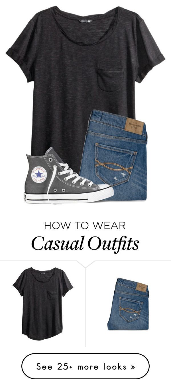 “Casual Outfit” by twaayy on Polyvore featuring H&M, Abercrombie & Fitch and Convers