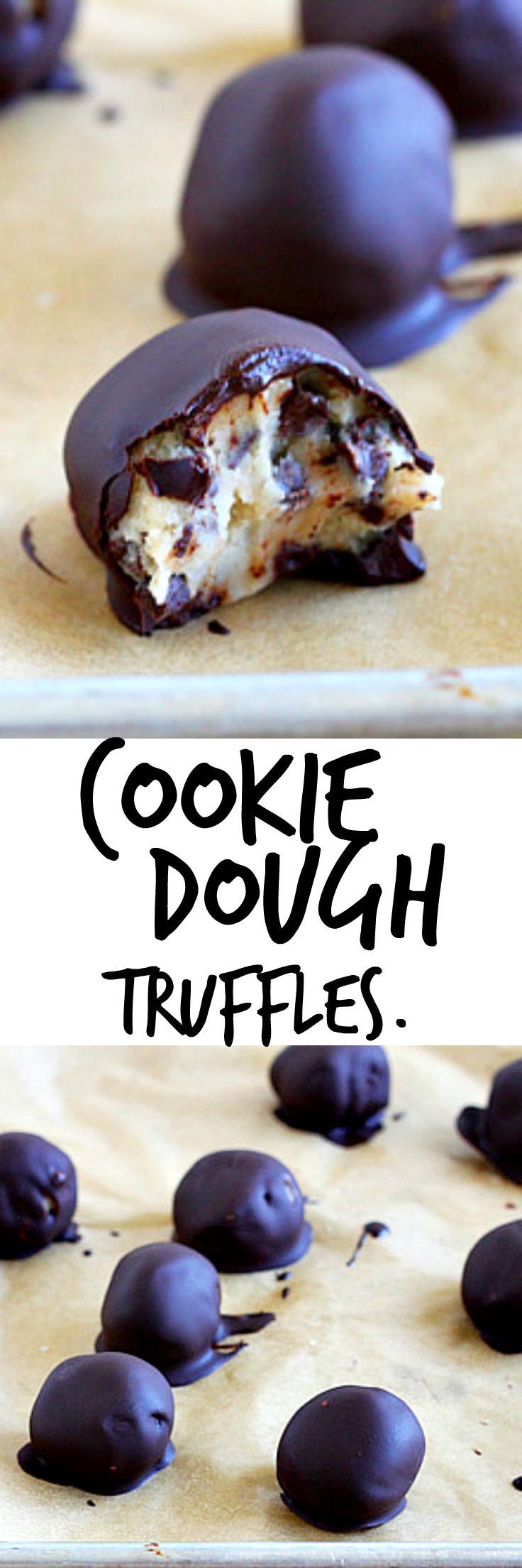 Chocolate chip cookie dough truffles. Enough said. Small batch, makes 8. Dont…