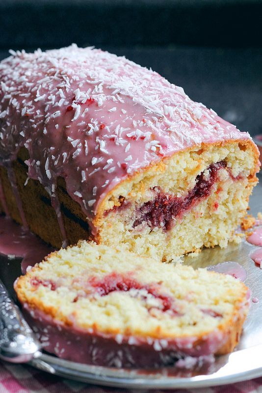 Coconut and Raspberry Loaf Cake