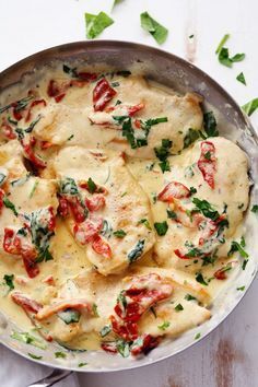 Creamy Tuscan Garlic Chicken has the most amazing creamy garlic sauce with spinach and sun dried tomat