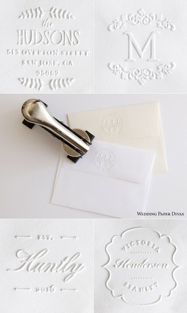 Custom embosser embossing stamps blind embossed return address envelopes back flap