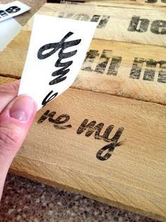 Easy way to transfer ink from paper onto wood for a homemade sign with freezer paper.