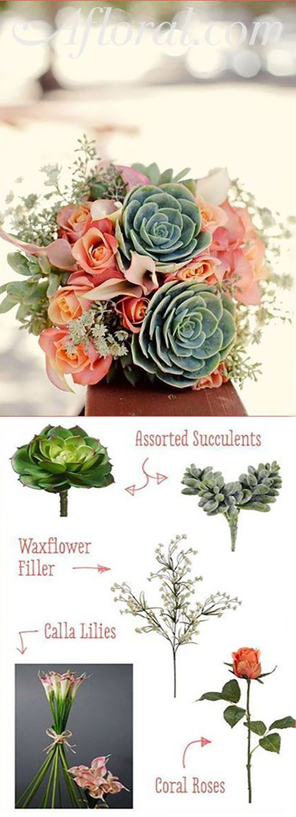 Fill you bohemian wedding with faux succulents and cheap wedding flowers from…