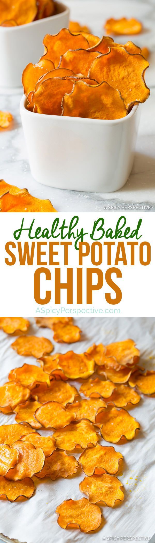 Healthy 3-Ingredient Baked Sweet Potato Chips Recipe (Vegan, Paleo & Gluten Free!) | ASpicyPerspective