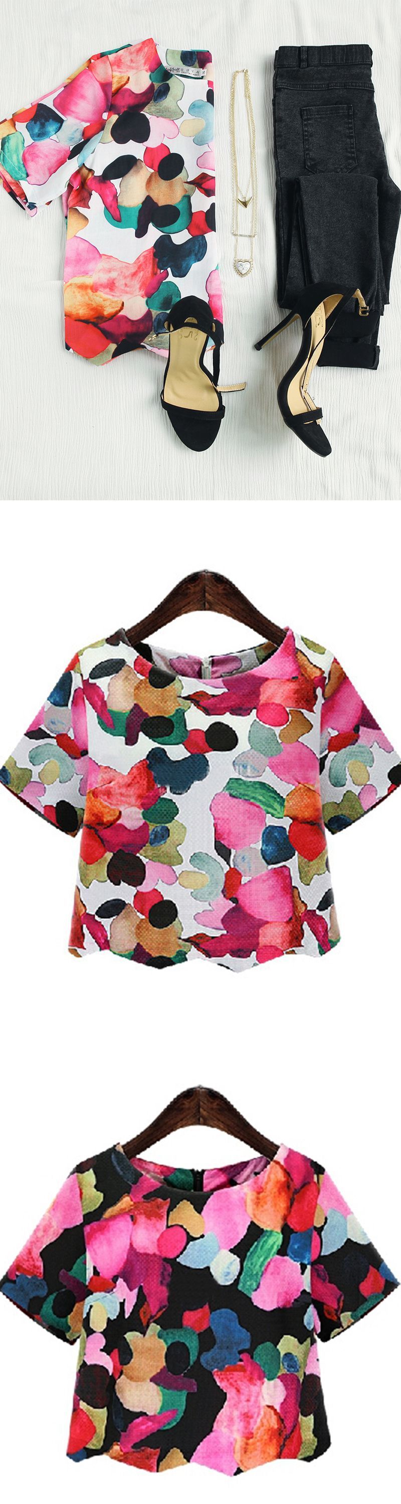 I super love this cute top,sweet floral print blouse would look awesome with dark skinny jeans and fla