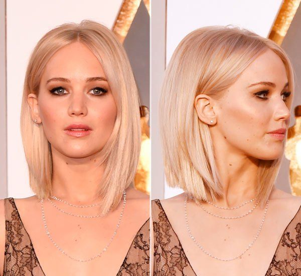 Jennifer Lawrence looked seriously stunning at the 2016 Academy Awards, with her blonde hair parted in