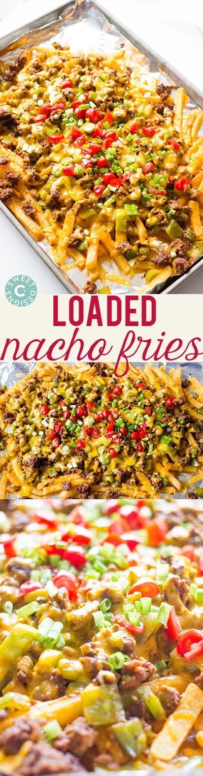 Loaded nacho fries- this is the best football appetizer!
